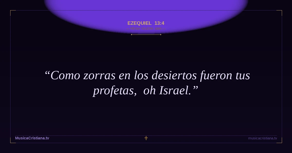 Ezequiel 13:4 — Biblia Reina Valera 1960 — MusicaCristiana.tv