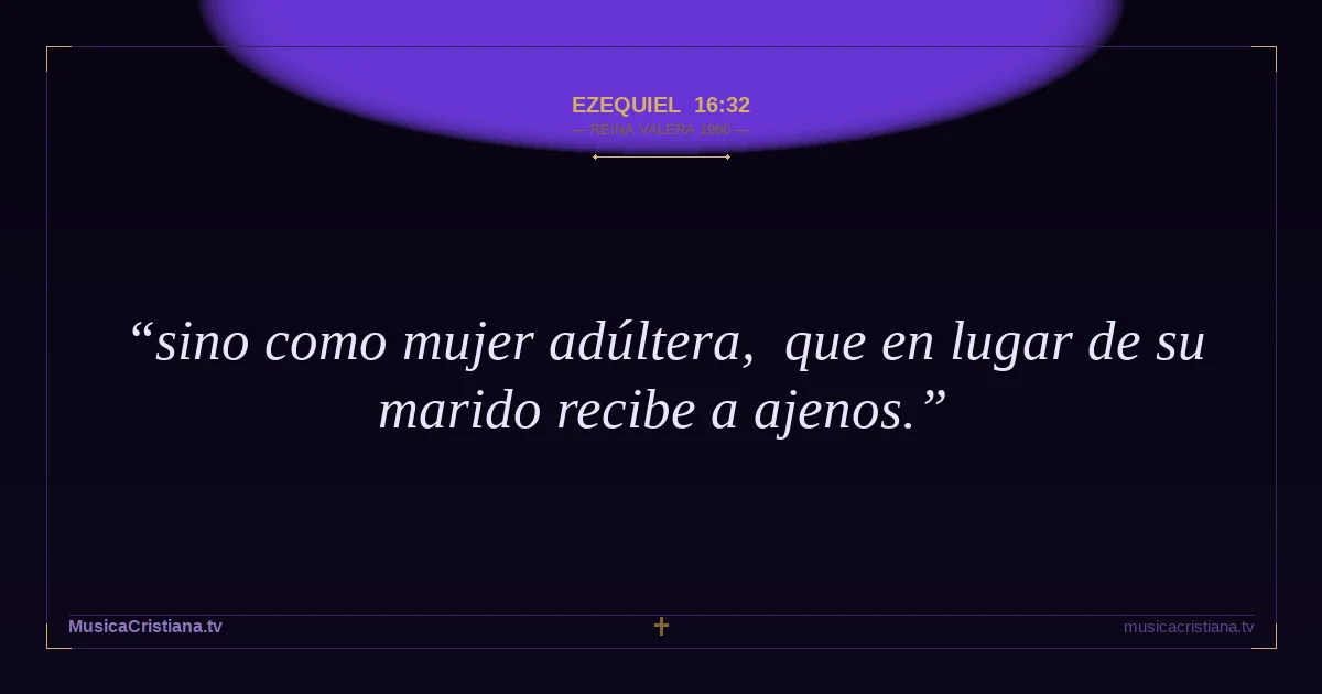 Ezequiel 16:32 — Biblia Reina Valera 1960 — MusicaCristiana.tv