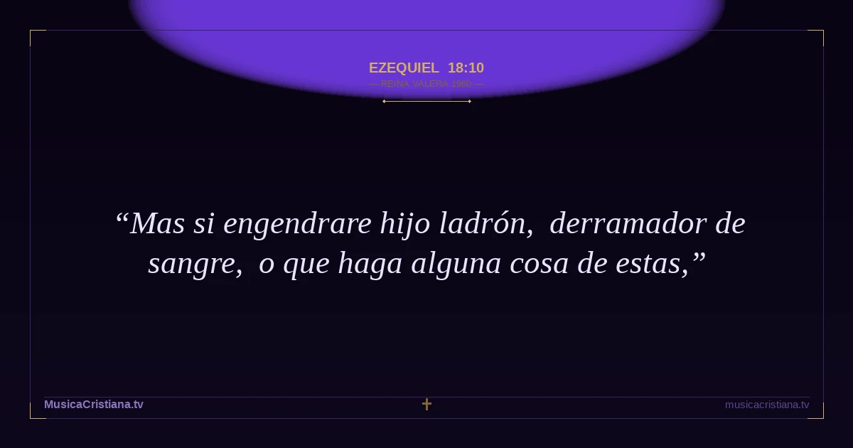 Ezequiel 18:10 — Biblia Reina Valera 1960 — MusicaCristiana.tv
