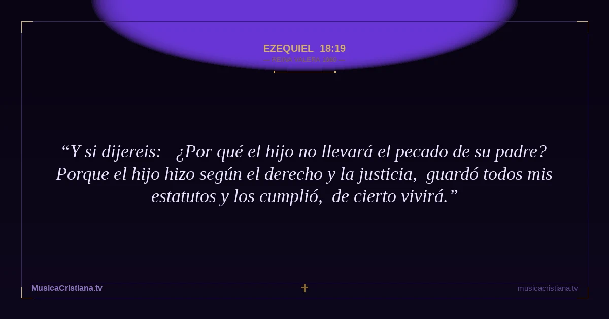 Ezequiel 18:19 — Biblia Reina Valera 1960 — MusicaCristiana.tv