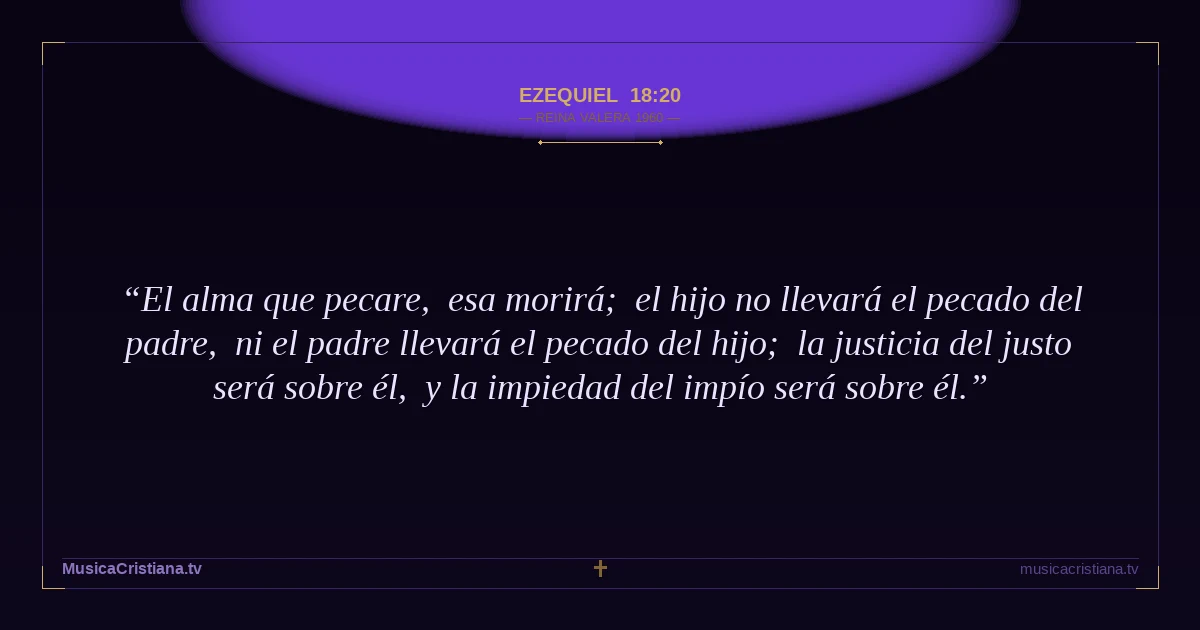 Ezequiel 18:20 — Biblia Reina Valera 1960 — MusicaCristiana.tv