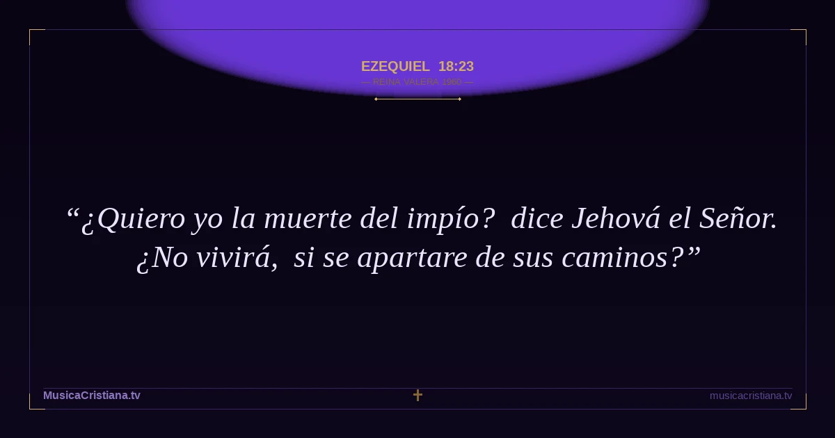 Ezequiel 18:23 — Biblia Reina Valera 1960 — MusicaCristiana.tv