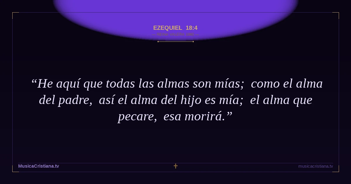 Ezequiel 18:4 — Biblia Reina Valera 1960 — MusicaCristiana.tv