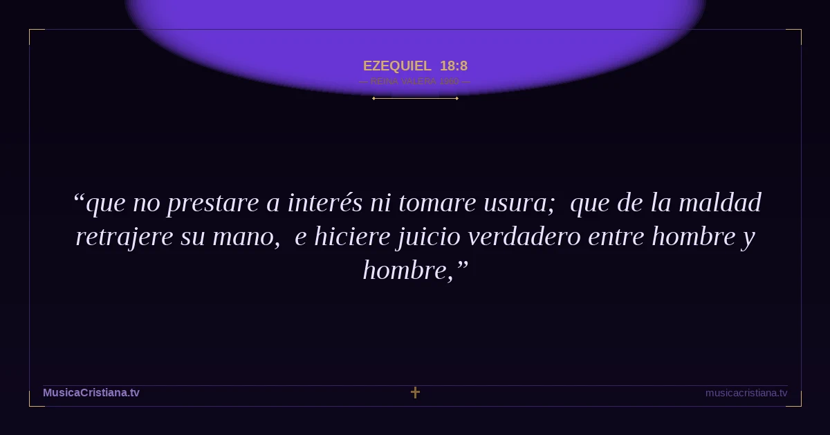 Ezequiel 18:8 — Biblia Reina Valera 1960 — MusicaCristiana.tv