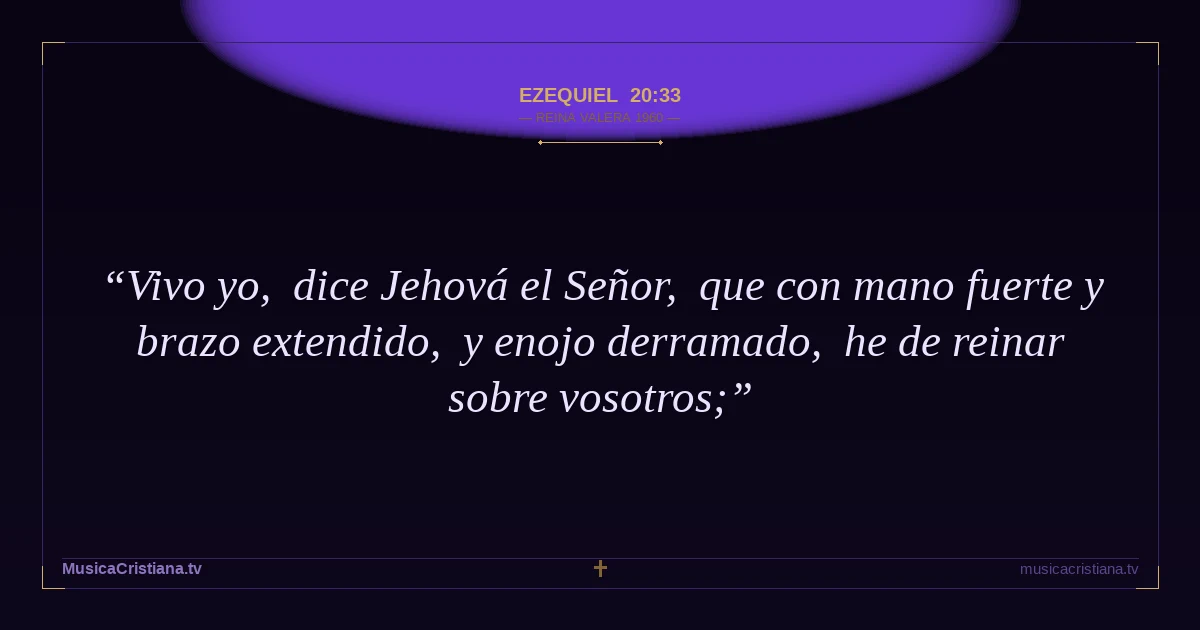 Ezequiel 20:33 — Biblia Reina Valera 1960 — MusicaCristiana.tv