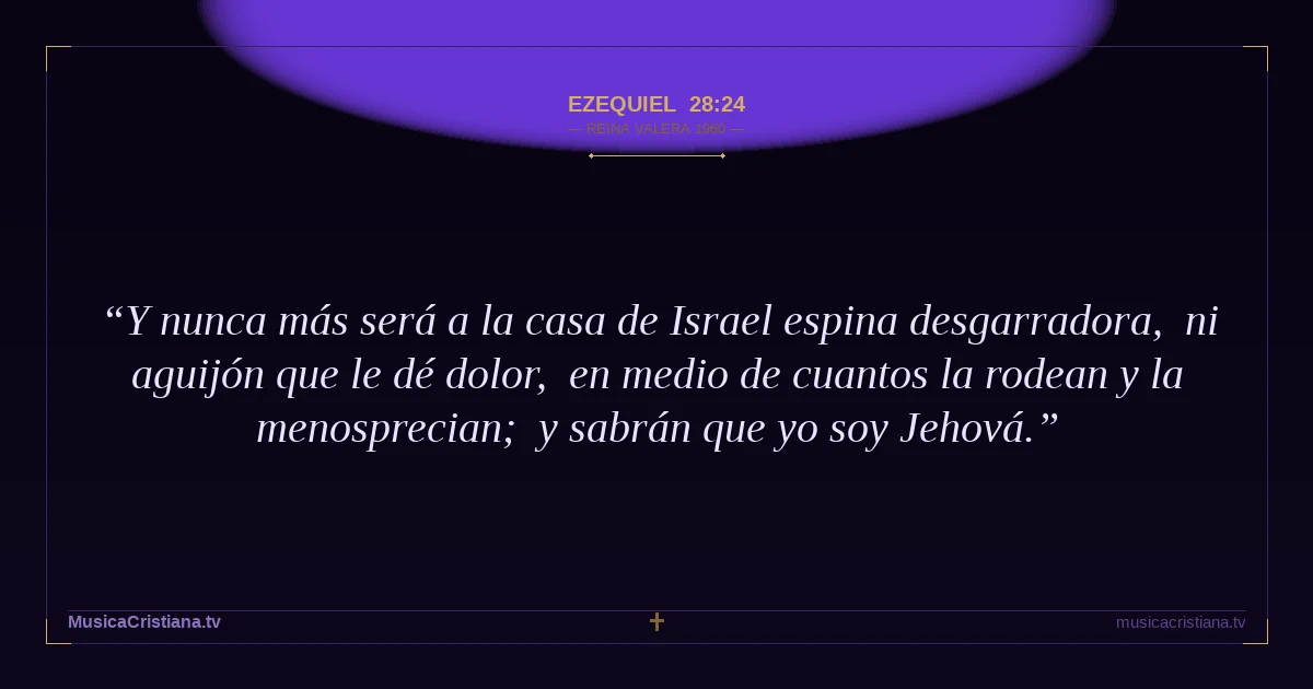 Ezequiel 28:24 — Biblia Reina Valera 1960 — MusicaCristiana.tv