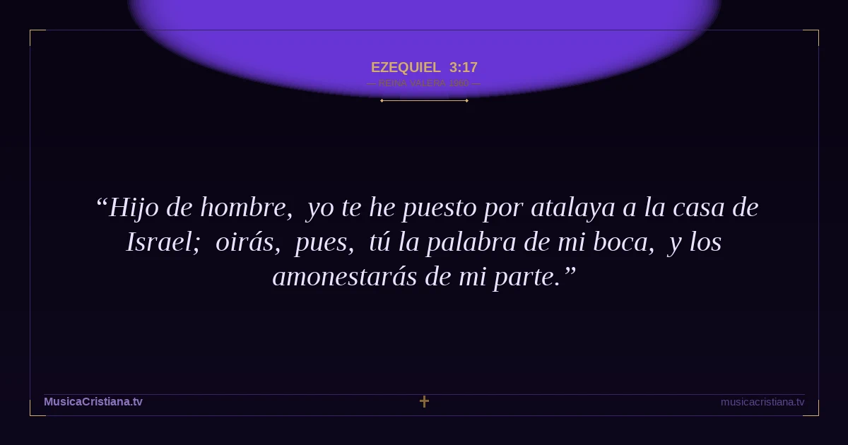 Ezequiel 3:17 — Biblia Reina Valera 1960 — MusicaCristiana.tv