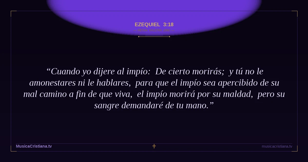 Ezequiel 3:18 — Biblia Reina Valera 1960 — MusicaCristiana.tv