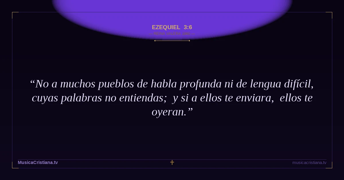 Ezequiel 3:6 — Biblia Reina Valera 1960 — MusicaCristiana.tv