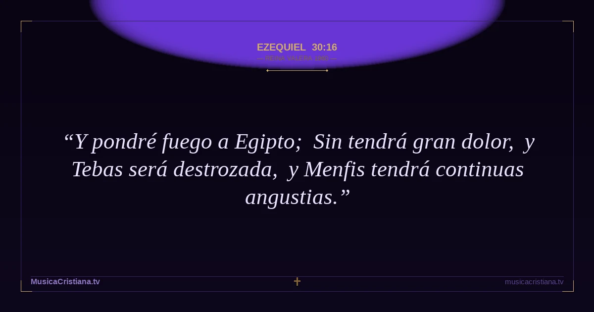 Ezequiel 30:16 — Biblia Reina Valera 1960 — MusicaCristiana.tv