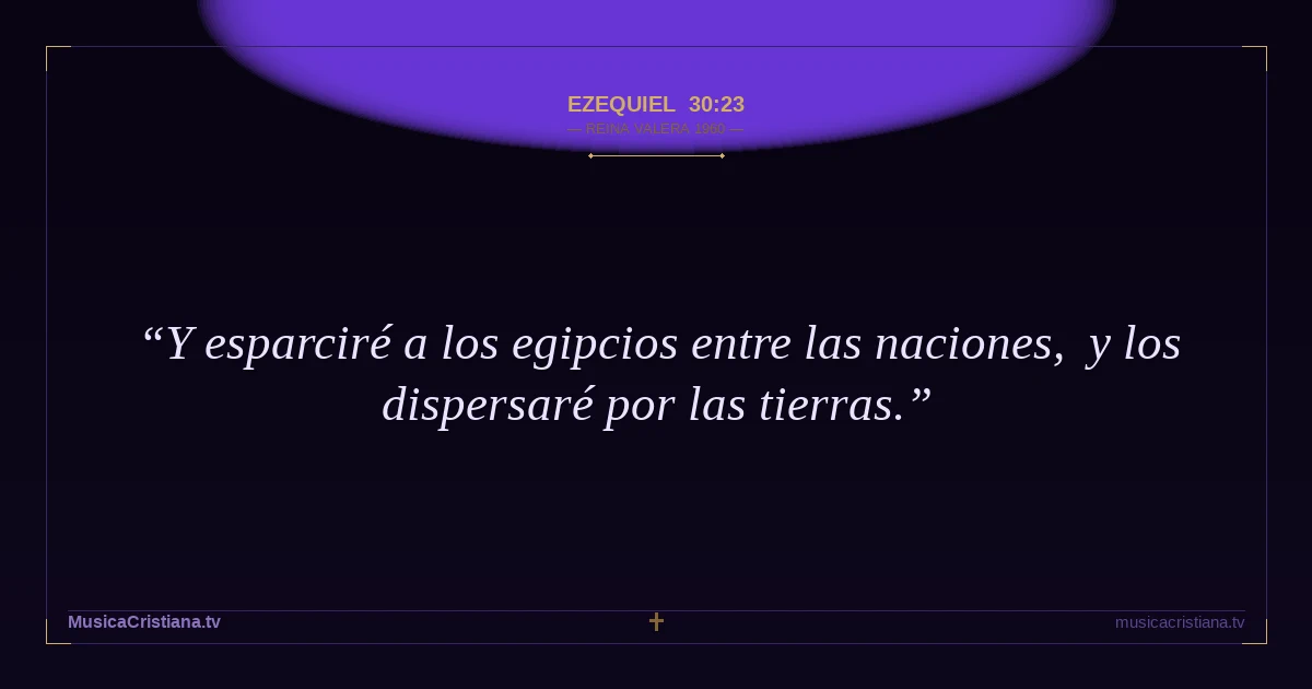 Ezequiel 30:23 — Biblia Reina Valera 1960 — MusicaCristiana.tv