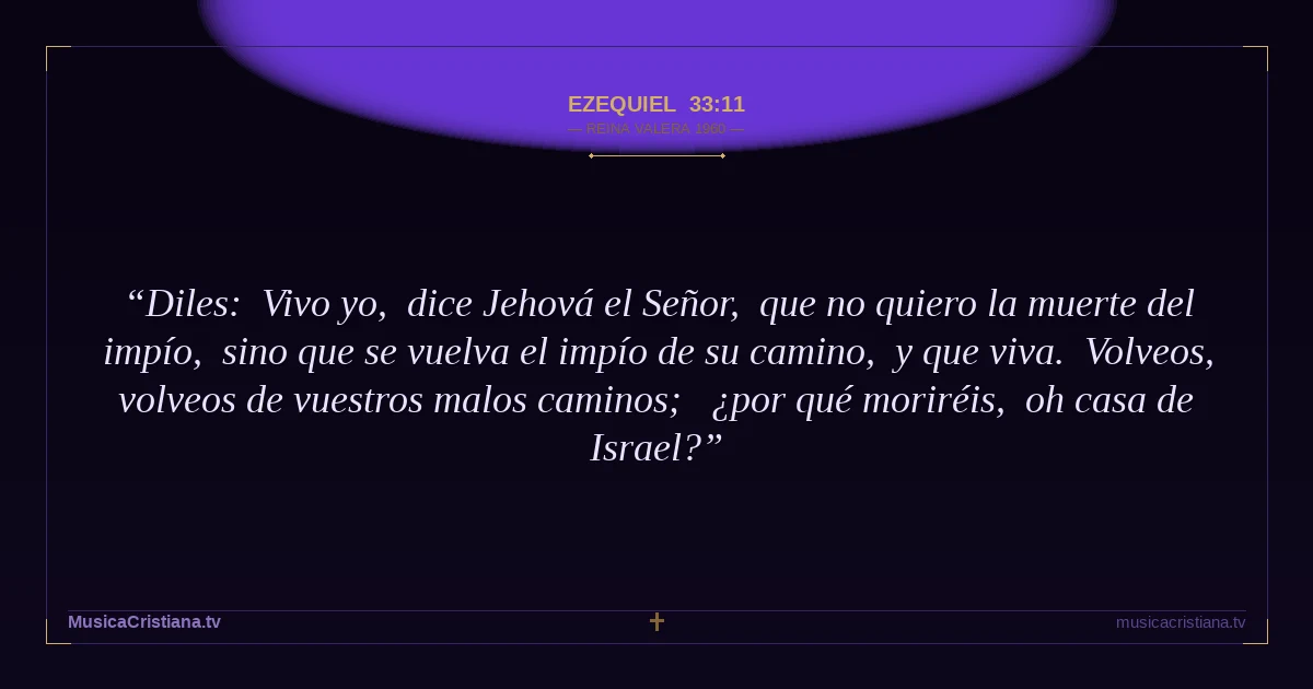 Ezequiel 33:11 — Biblia Reina Valera 1960 — MusicaCristiana.tv