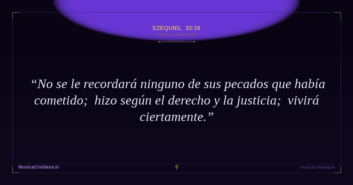Ezequiel 33:16 — Biblia Reina Valera 1960 — MusicaCristiana.tv