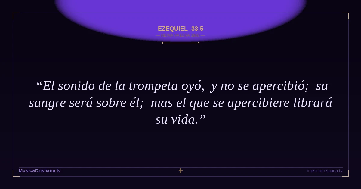 Ezequiel 33:5 — Biblia Reina Valera 1960 — MusicaCristiana.tv