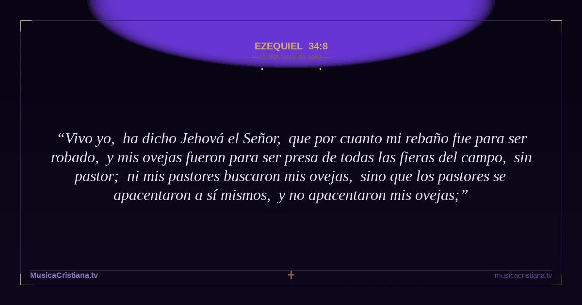 Ezequiel 34:8 — Biblia Reina Valera 1960 — MusicaCristiana.tv