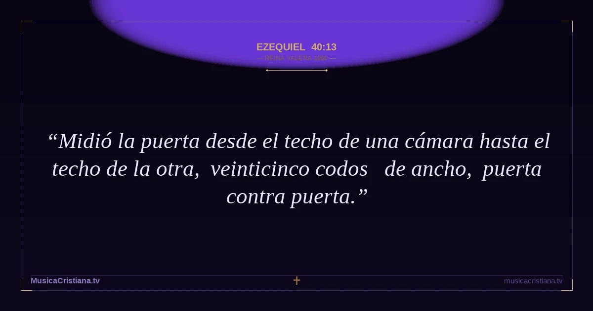 Ezequiel 40:13 — Biblia Reina Valera 1960 — MusicaCristiana.tv