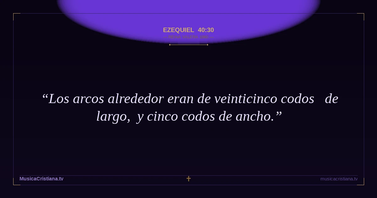 Ezequiel 40:30 — Biblia Reina Valera 1960 — MusicaCristiana.tv