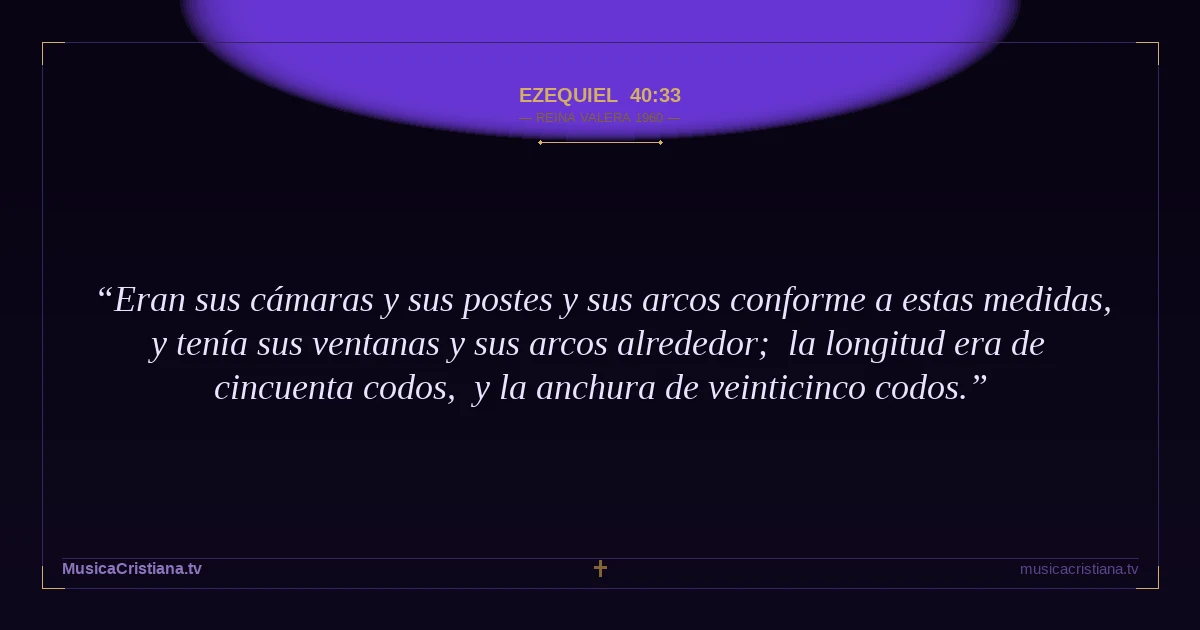 Ezequiel 40:33 — Biblia Reina Valera 1960 — MusicaCristiana.tv