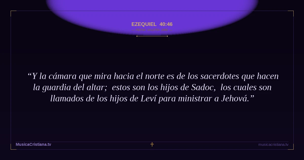 Ezequiel 40:46 — Biblia Reina Valera 1960 — MusicaCristiana.tv
