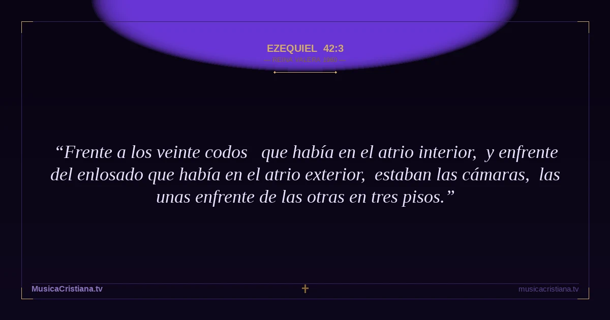 Ezequiel 42:3 — Biblia Reina Valera 1960 — MusicaCristiana.tv