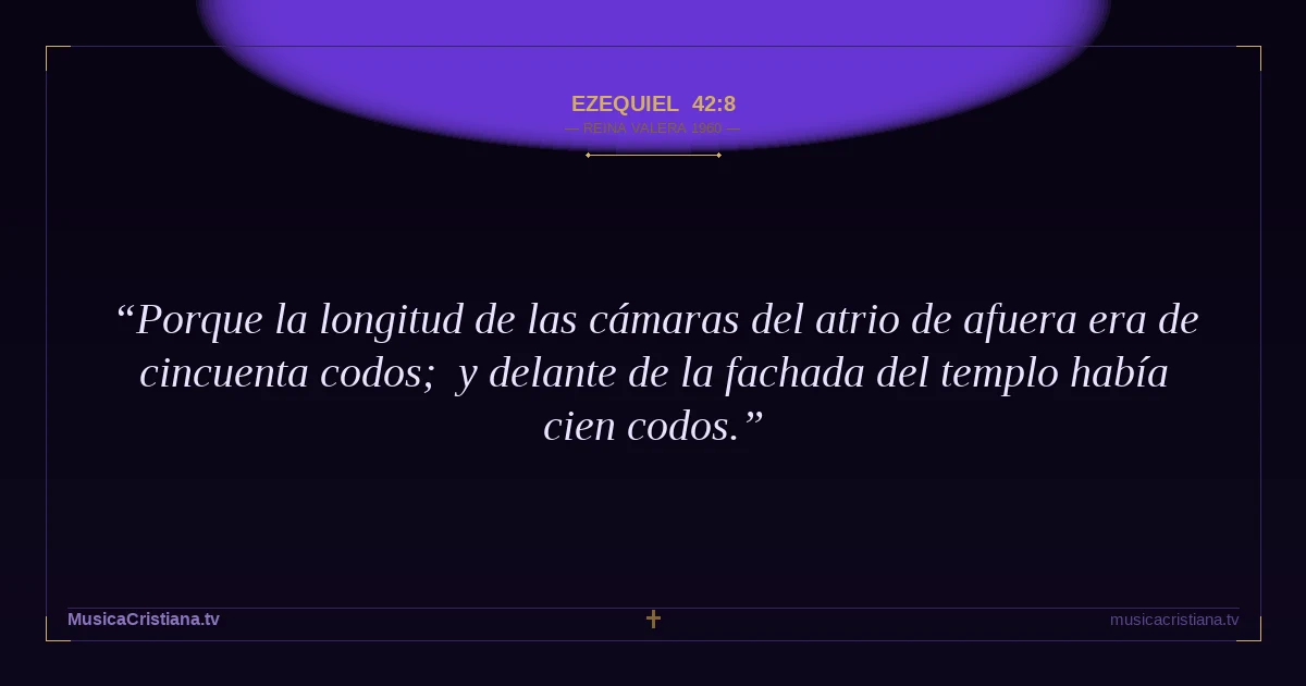 Ezequiel 42:8 — Biblia Reina Valera 1960 — MusicaCristiana.tv
