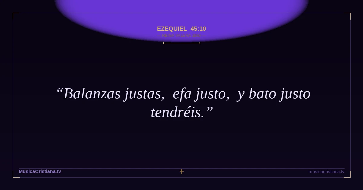 Ezequiel 45:10 — Biblia Reina Valera 1960 — MusicaCristiana.tv