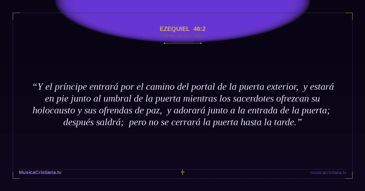 Ezequiel 46:2 — Biblia Reina Valera 1960 — MusicaCristiana.tv