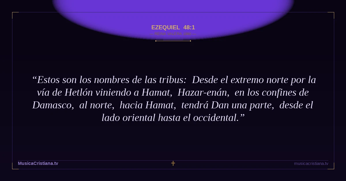 Ezequiel 48:1 — Biblia Reina Valera 1960 — MusicaCristiana.tv