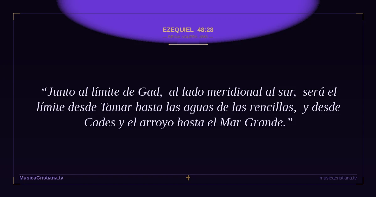 Ezequiel 48:28 — Biblia Reina Valera 1960 — MusicaCristiana.tv