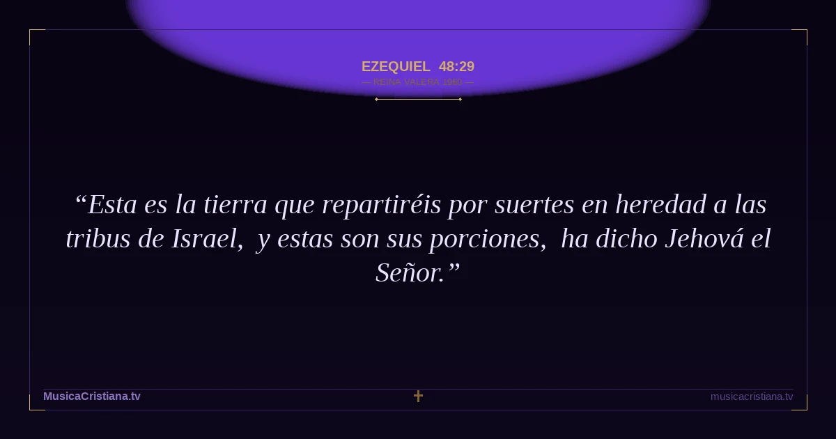 Ezequiel 48:29 — Biblia Reina Valera 1960 — MusicaCristiana.tv
