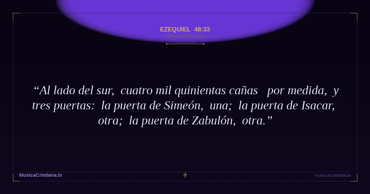 Ezequiel 48:33 — Biblia Reina Valera 1960 — MusicaCristiana.tv