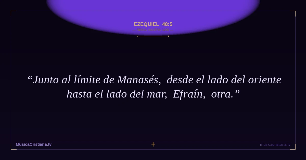 Ezequiel 48:5 — Biblia Reina Valera 1960 — MusicaCristiana.tv