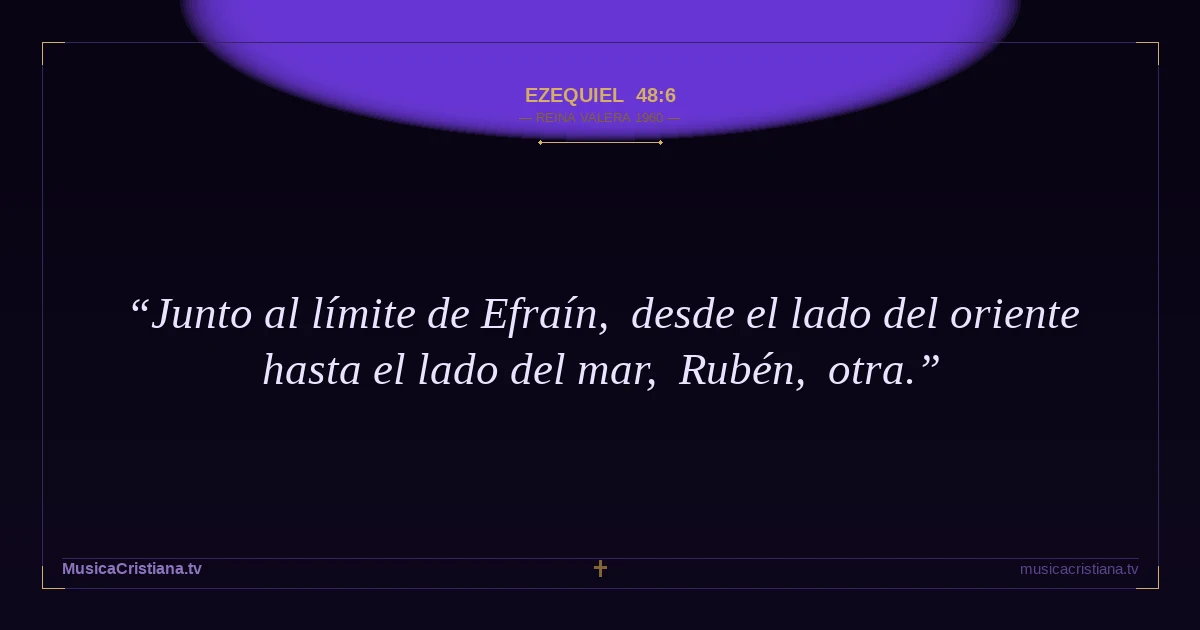 Ezequiel 48:6 — Biblia Reina Valera 1960 — MusicaCristiana.tv