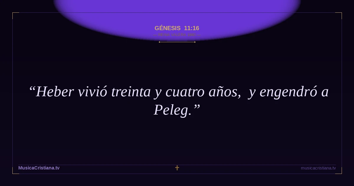 Génesis 11:16 — Biblia Reina Valera 1960 — MusicaCristiana.tv