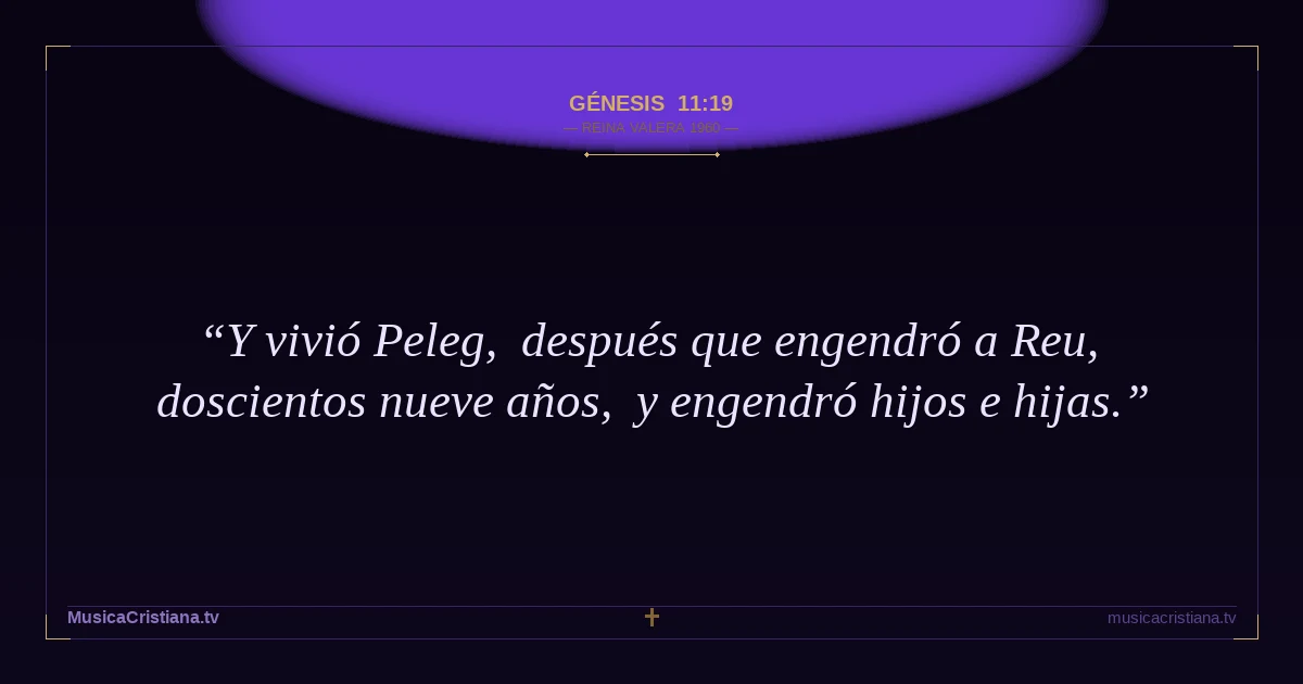 Génesis 11:19 — Biblia Reina Valera 1960 — MusicaCristiana.tv