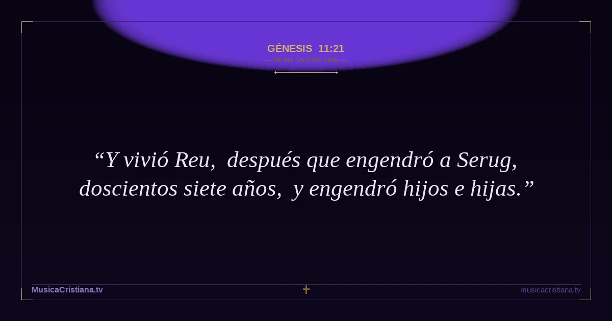Génesis 11:21 — Biblia Reina Valera 1960 — MusicaCristiana.tv