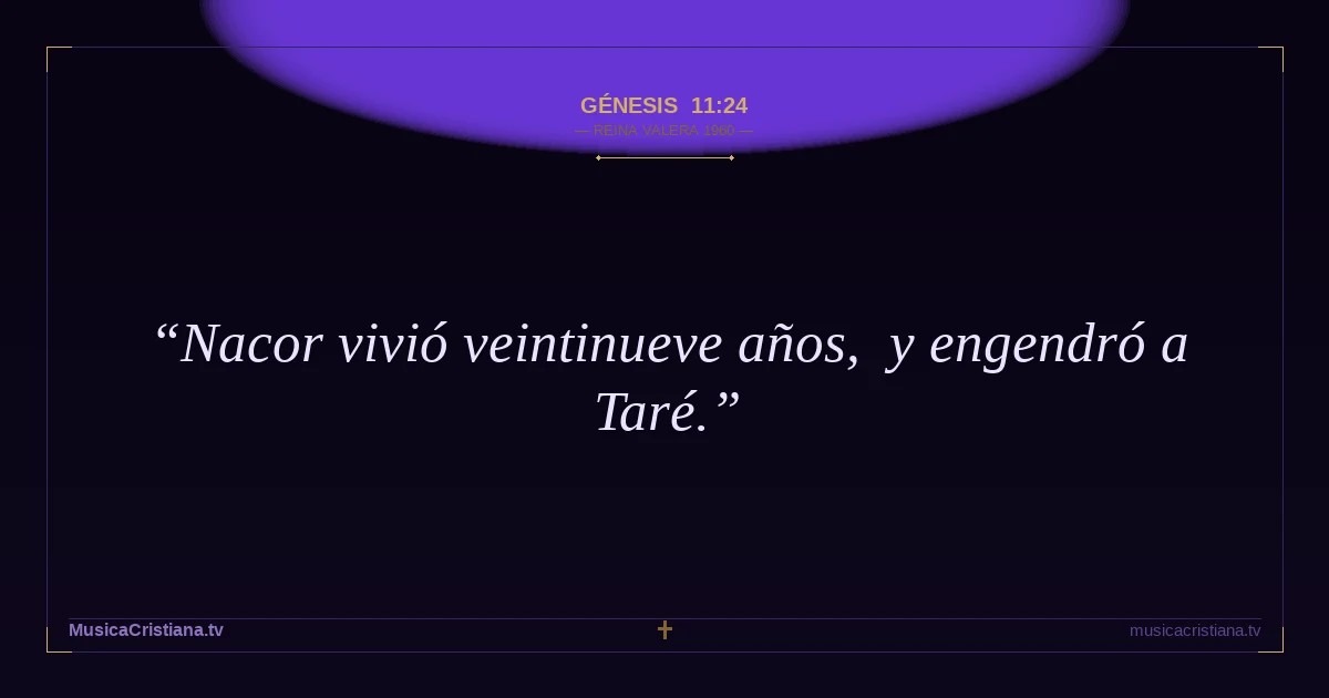 Génesis 11:24 — Biblia Reina Valera 1960 — MusicaCristiana.tv