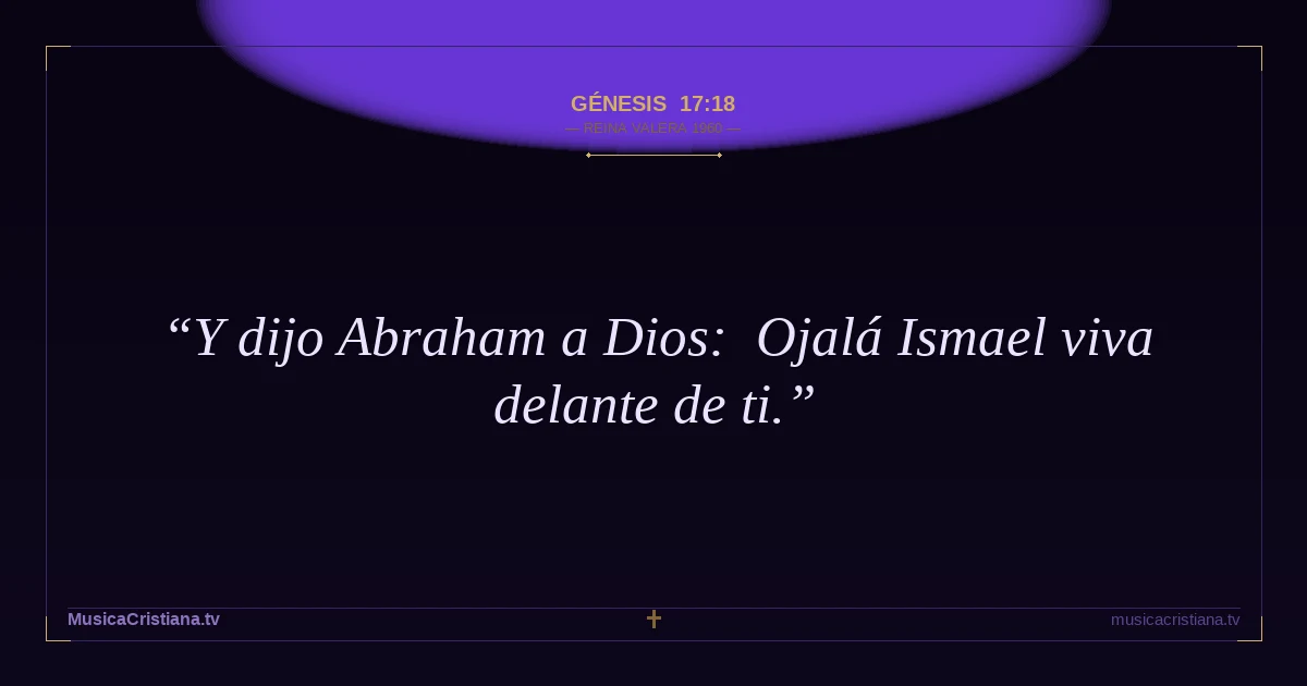 Génesis 17:18 — Biblia Reina Valera 1960 — MusicaCristiana.tv