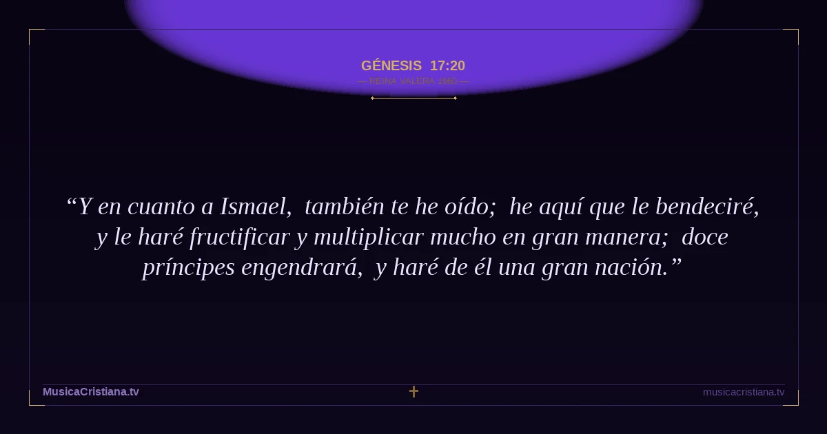 Génesis 17:20 — Biblia Reina Valera 1960 — MusicaCristiana.tv