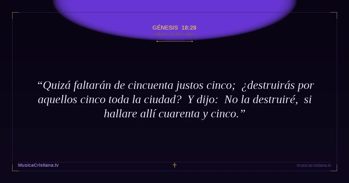 Génesis 18:28 — Biblia Reina Valera 1960 — MusicaCristiana.tv