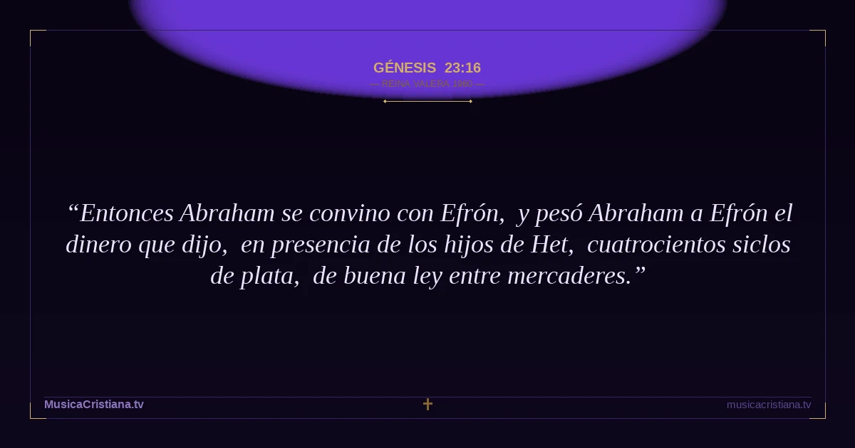 Génesis 23:16 — Biblia Reina Valera 1960 — MusicaCristiana.tv