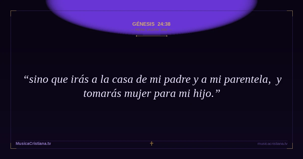 Génesis 24:38 — Biblia Reina Valera 1960 — MusicaCristiana.tv