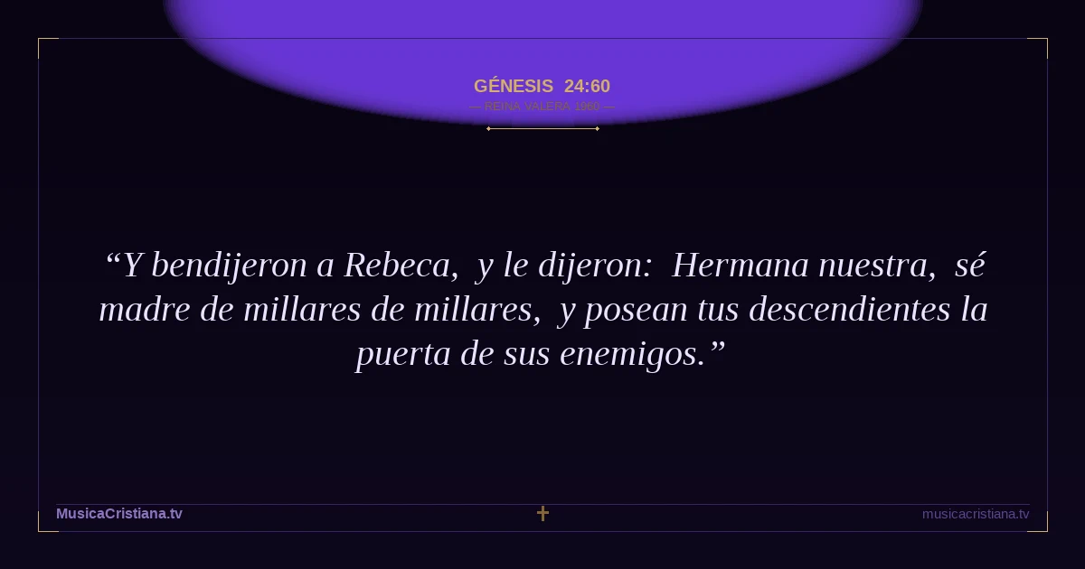 Génesis 24:60 — Biblia Reina Valera 1960 — MusicaCristiana.tv