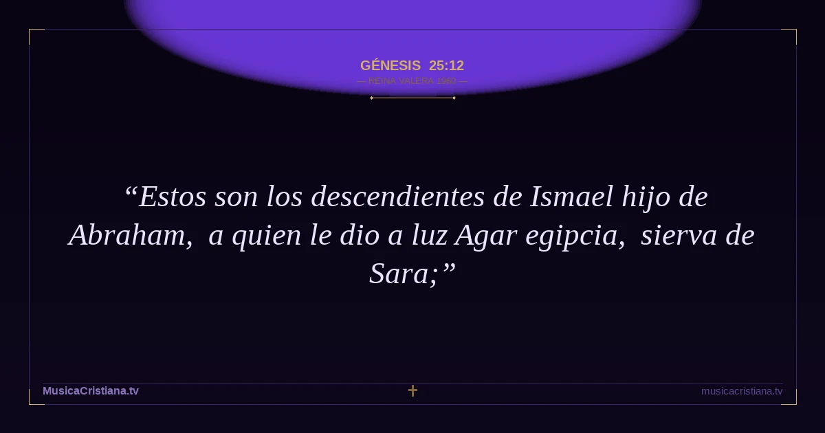 Génesis 25:12 — Biblia Reina Valera 1960 — MusicaCristiana.tv