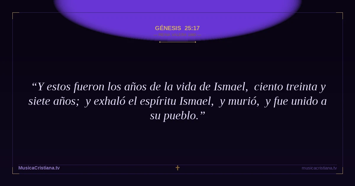 Génesis 25:17 — Biblia Reina Valera 1960 — MusicaCristiana.tv