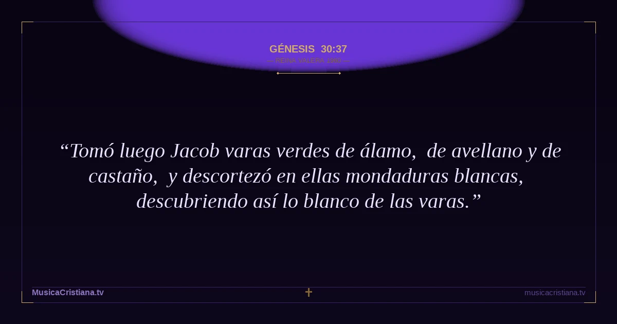 Génesis 30:37 — Biblia Reina Valera 1960 — MusicaCristiana.tv