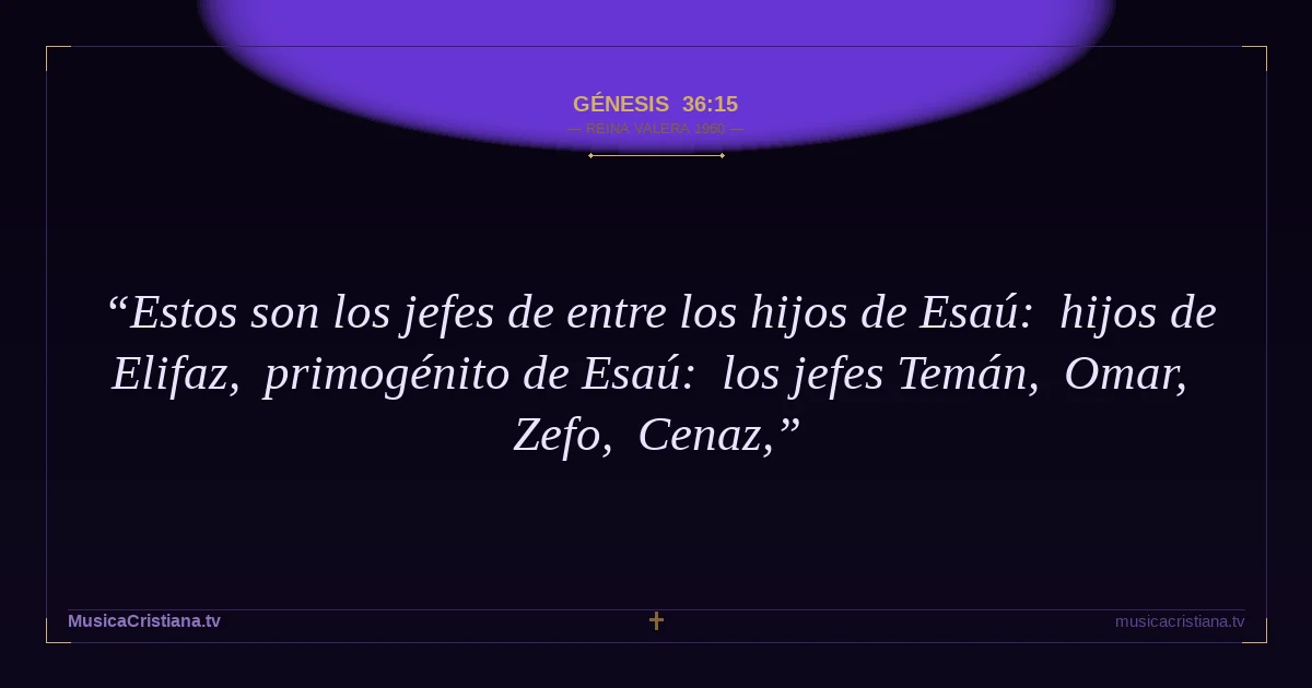 Génesis 36:15 — Biblia Reina Valera 1960 — MusicaCristiana.tv