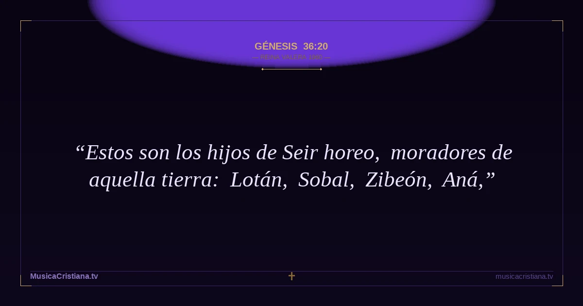 Génesis 36:20 — Biblia Reina Valera 1960 — MusicaCristiana.tv