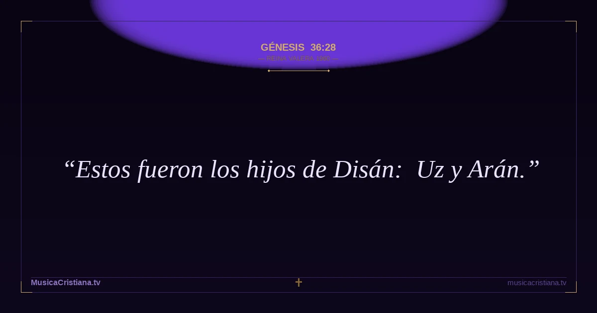 Génesis 36:28 — Biblia Reina Valera 1960 — MusicaCristiana.tv