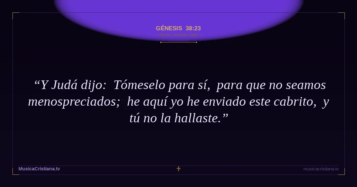 Génesis 38:23 — Biblia Reina Valera 1960 — MusicaCristiana.tv
